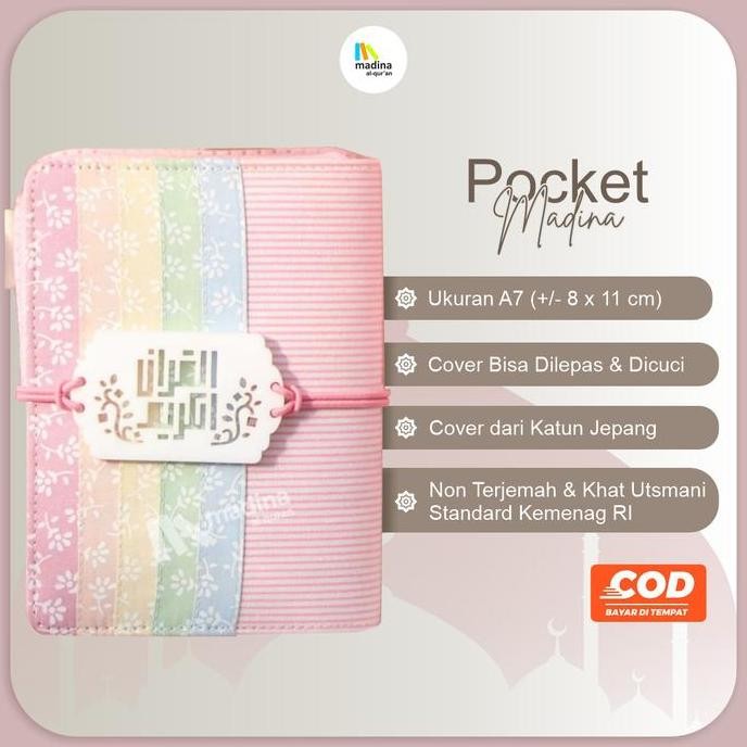 

Al Quran Pocket Madina Pelangi Pastel Ukuran A7 Non Terjemah LM
