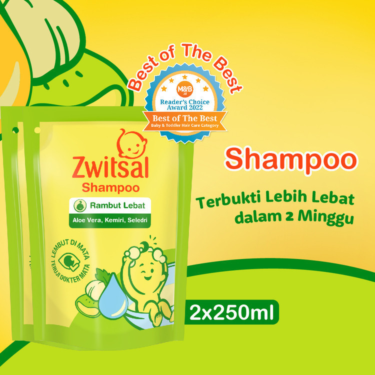 Zwitsal Sampo Bayi Aloe Vera, Kemiri & Seledri 250 mL x2 Twinpack