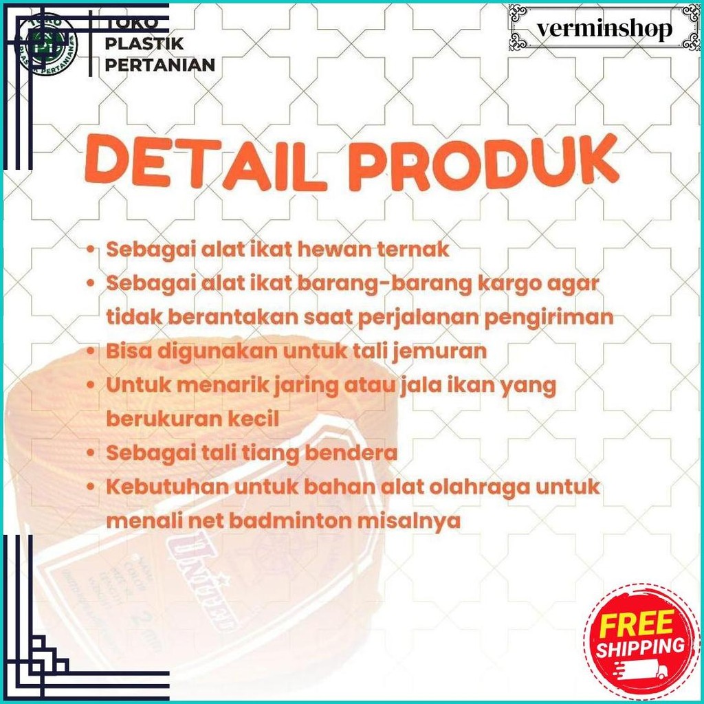 

Tali Tampar United Serbaguna Ukuran 2.5 Mm 1 Roll / Panjang 220 Meter Siap Kirim