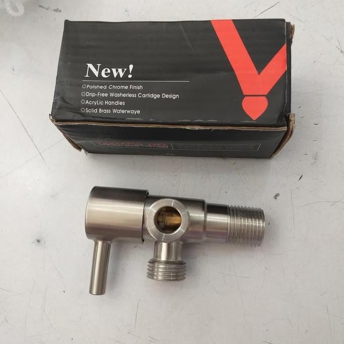 TERBARU - Kran shower tee stainless tebal. jantung kuningan