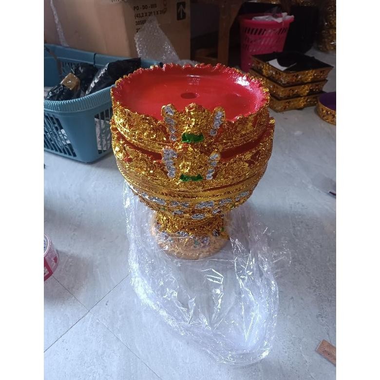 Dulang Cebol Susun 2 Fiber 23cm Kayu Promo