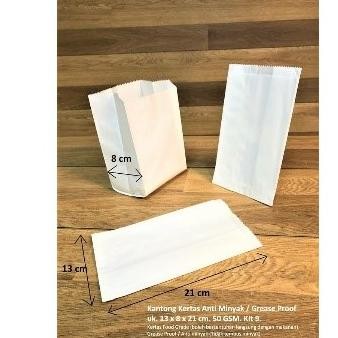 

(100 Pcs) Paperbag Putih-kantong gorengan Grease Proof anti minyak