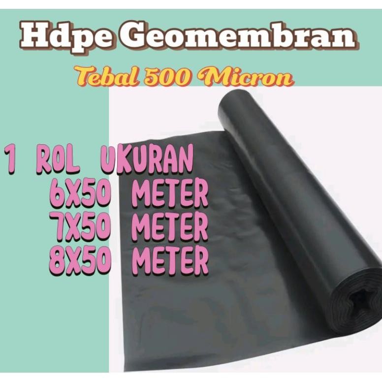 1 Roll Hdpe Geomembran tebal 500 micron berbagai ukuran ( Terpal Tambak & kolam ikan )