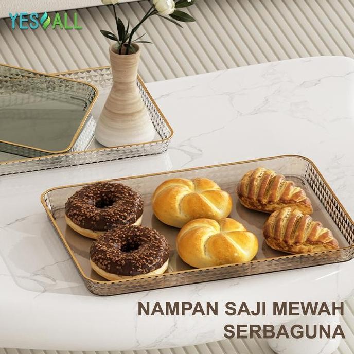 

YESALL Nampan Saji Serbaguna Mewah Aesthetic Nampan Transparan Nampan Plastik Makanan Buah Snack Air Teh Kopi Rectangle Food Snack Tray Tatakan Dapur Mewah Tempat Makan Snack Makanan Minuman Buah Potong Estetik Piring Saji Plastik Piring Makan Buah SS