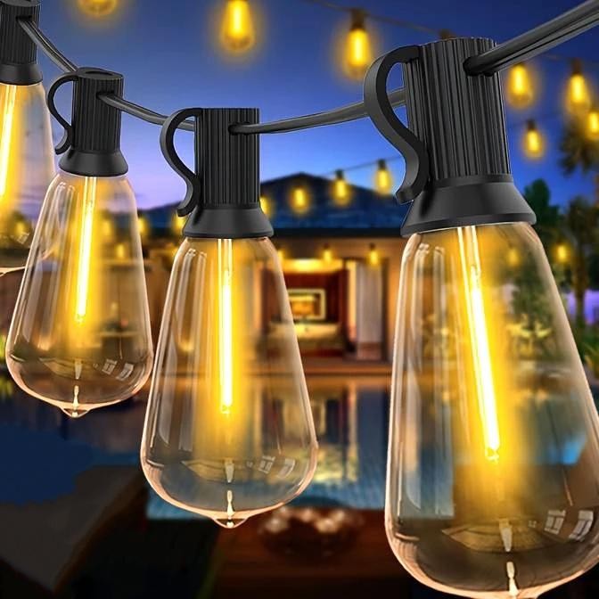 Kuning Lampu 15 Meter  Kabel 25 Lampu Led Gantung Outdoor Tahan Air Lampu Komplit Lampu Hias Cafe