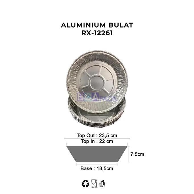 ( Isi 125 Pcs )Aluminium Bulat Rx-12261- Wadah Aluminum Foil Bulat Rx 12261