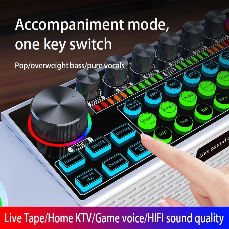 Soundcard Sy6 Speaker All-In-One Bluetooth Soundcard With Wireless 2Microphone With External Speaker