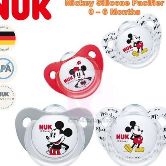 Nuk Soother Silicone Pacifier Empeng Dot Bayi Peon Miey Minnie Disney Baby Empeng 06M 618M 2Pc