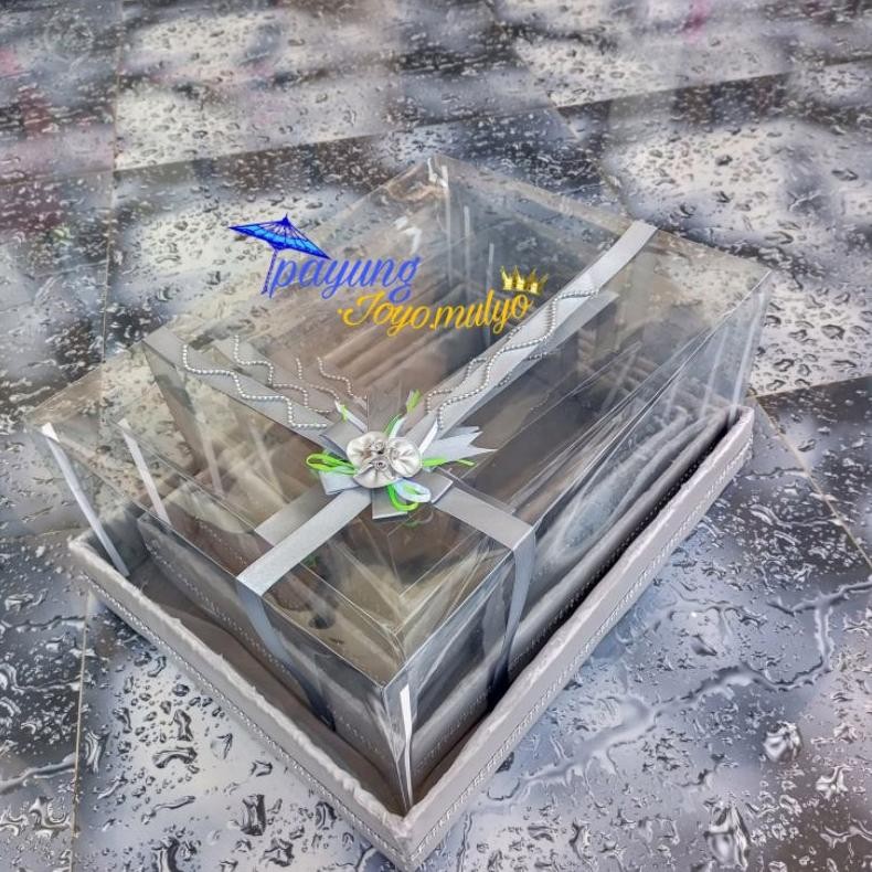 

Kuke Paket Box Kotak Seserahan Pernikahan 1 Set Isi 4 Hantaran Parcel Mika Unik Kekinian Mewah Ad-3