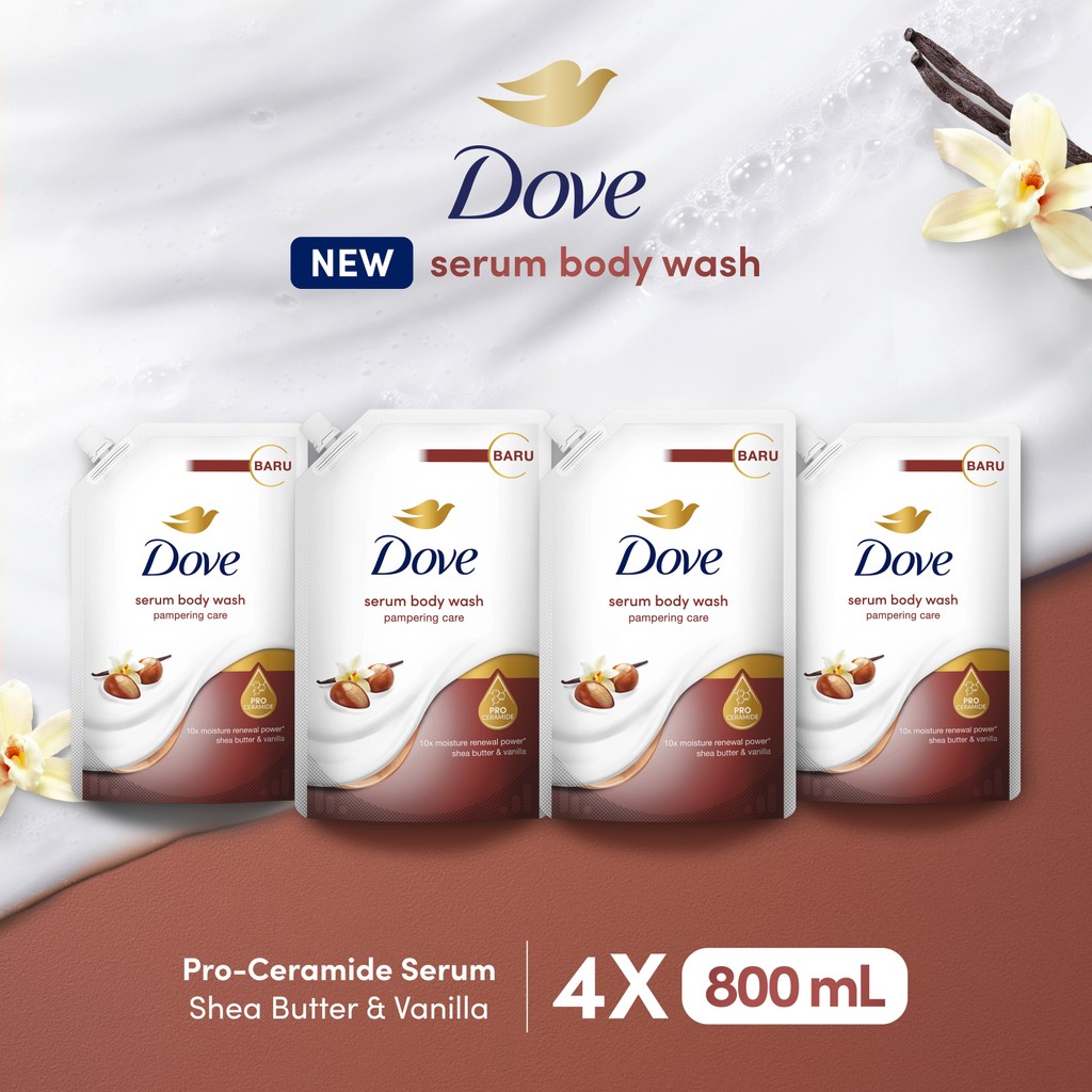 Dove Serum Body Wash Pro-Ceramide - Pampering Care 800ml Multipack (x4)