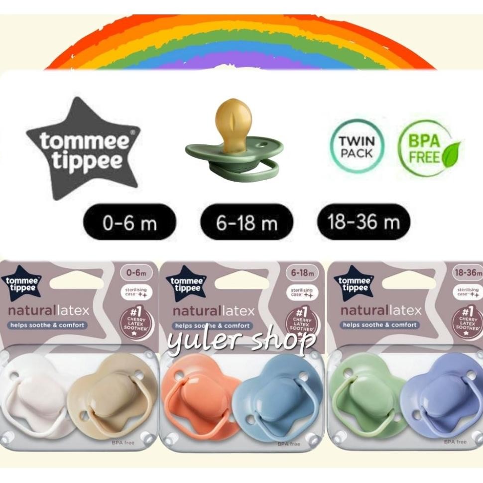 Tommee Tippee Cherry Latex Decorated Soothers Nipple Empeng Pacifier Dot Dodot Bayi 618M 1836M Month