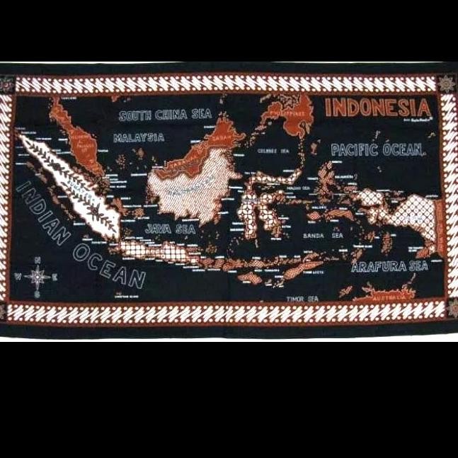

peta batik Indonesia ukuran standard - sogan map khas indonesia + box Redy !!!
