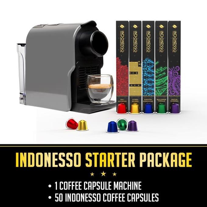 INDONESSO Starter Package Coffee Capsule Machine Mesin Kapsul Kopi