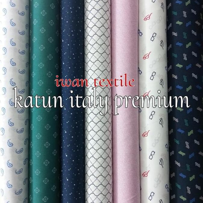 KAIN KATUN ITALY BAHAN KEMEJA KOKO GAMIS BLOUSE KAIN KATUN MOTIF IMPOR
