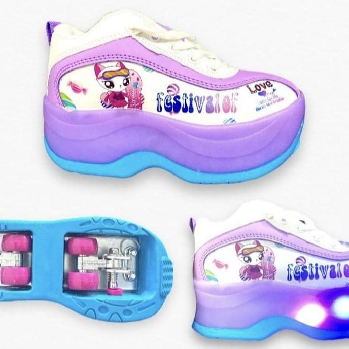 Sepatu roda anak karakter frozen / Sepatu Roda 4 Led