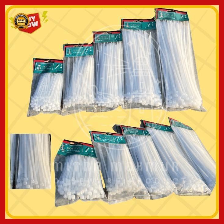 

Best - Kabel Tis Nylon Popeye 10-15-20-25-30 Cm Cable Ties Kabel Tis Putih Tebal Murah Gas