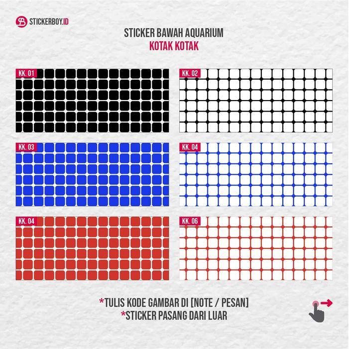 RAS Stiker Bawah Aquarium Motif Kotak Kotak Stiker Dasar Aquarium Premium