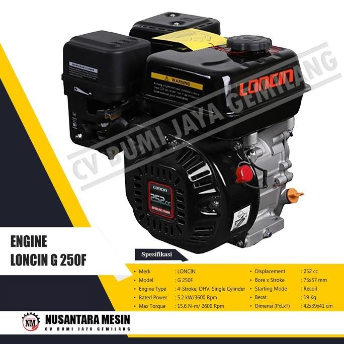 TERBARU - MESIN PENGGERAK BENSIN / GASOLINE ENGINE LONCIN G 250 F