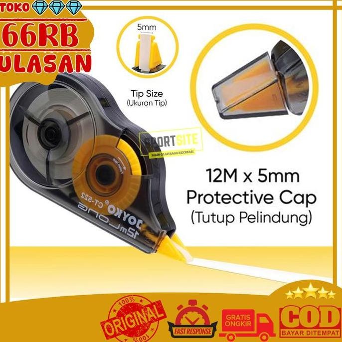 

Correction Tape 12M Joyko CT-522PTL CT-522 Pita Koreksi Tipe-X Office Stationery ATK Alat Bantu Memperbaiki Tulisan CT 522 PTL CT522 Tipex 12m x 5mm Tip-Ex Stipo Kertas Roll 12 m