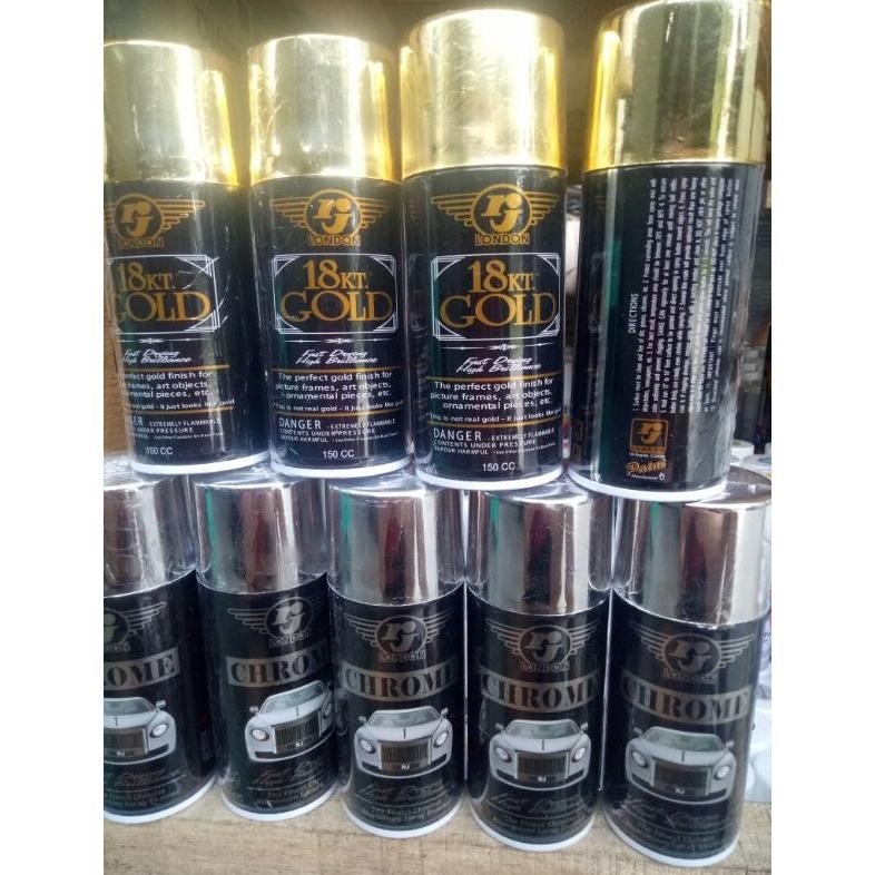100% Ori Pilok Pilox Cat Semprot Rj Crom Chrome Krum Krom Gold Emas 18Kt Putih Pernis Doff Metalik G
