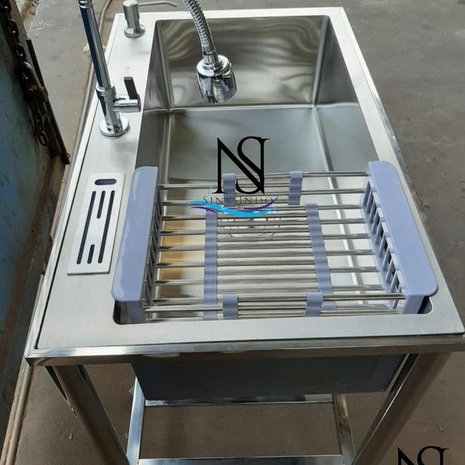 Bak Cuci Piring Portable Westafel Kitchen Sink Cuci Piring wastafel 75 Kran Set komplit kaki cuci pi