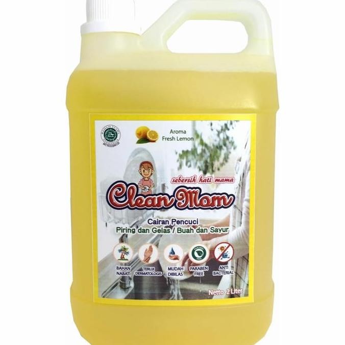 Ready Stock Sabun Cuci Piring / Tangan Clean Mom Antiseptic Dish Wash 2L Pineapple