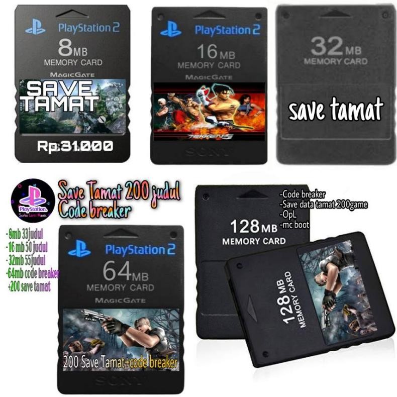 Memory Card Ps2 8Mb-128Mb Save Tamat Lengkap