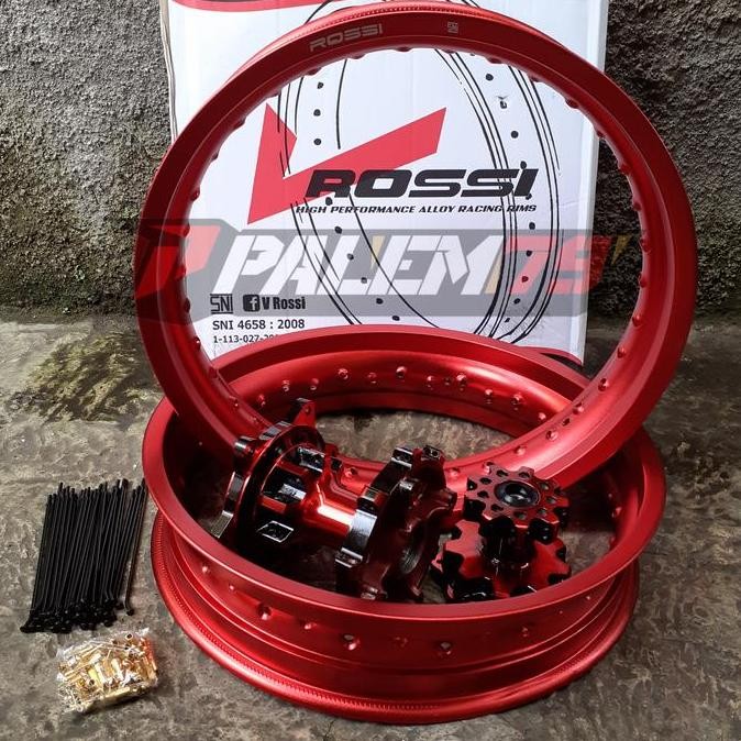 Ready  Velgset Merah Supermoto CRF 150 L Velg Velk Tromol Red Black CRF150