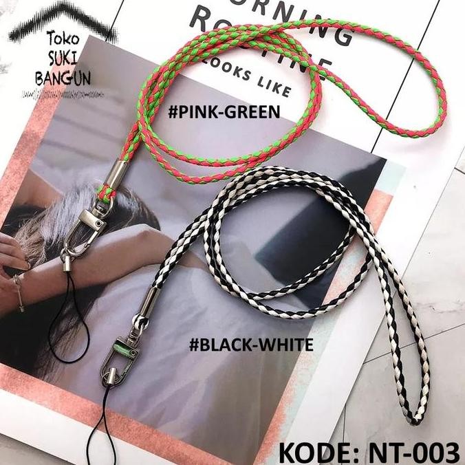 

Tali Lanyard Name Tag ID Card Strap Elastic Leather DUAL Color NT-003 murah