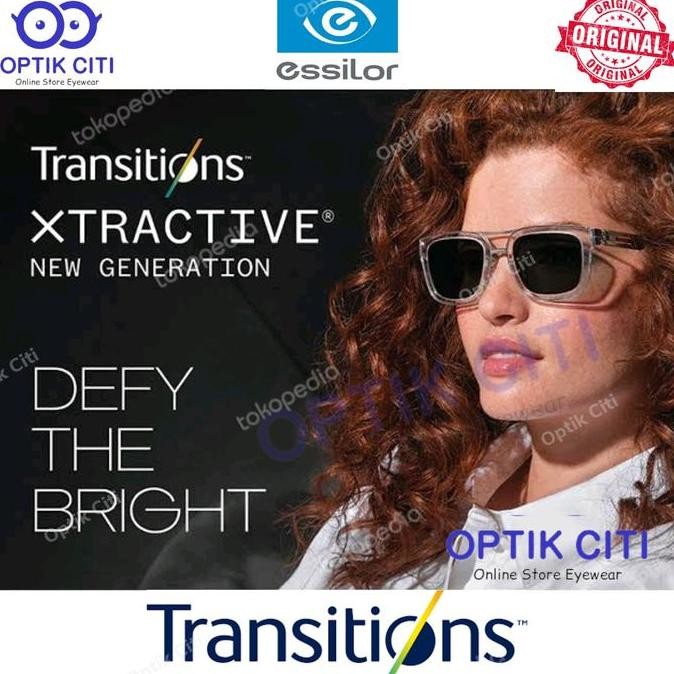 Lensa Kacamata Photocromic Crizal Essilor Transition Xtractive New Generation Original