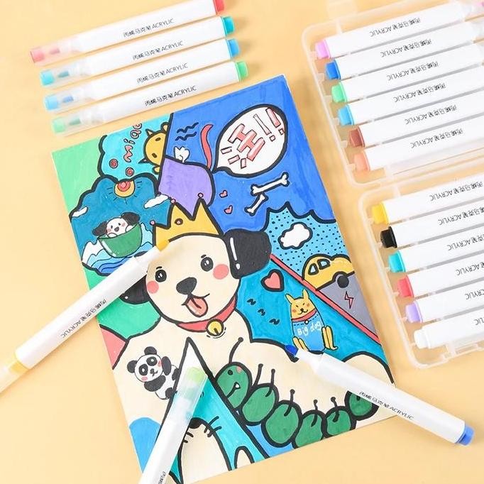 

G-AM-BS Giorgione Acrylic Marker Set Spidol Akrilik Box Markers Pen 12/24/36/48 Warna Colour murah