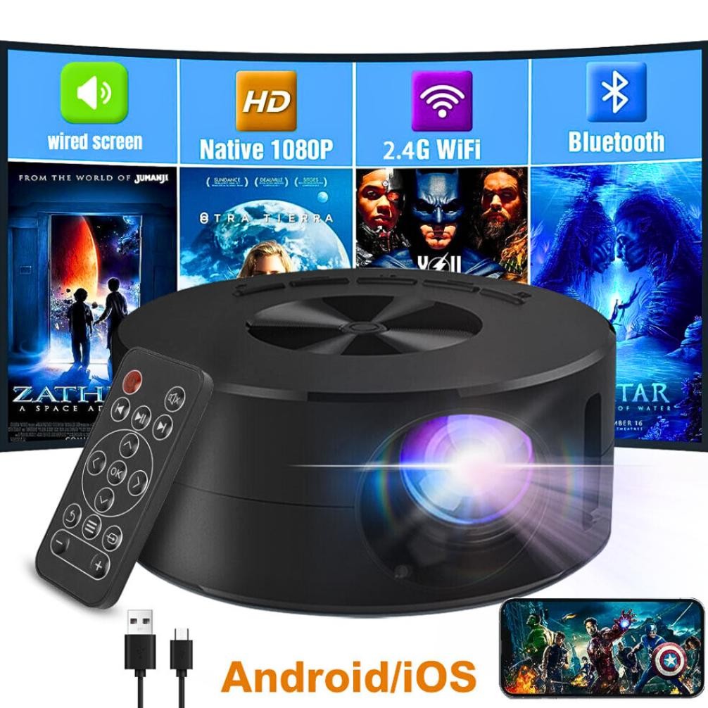 MALL Luxuglow YT200 Proyektor Mini android 4k full hd hp ke dinding Portable LCD 1080P Speaker