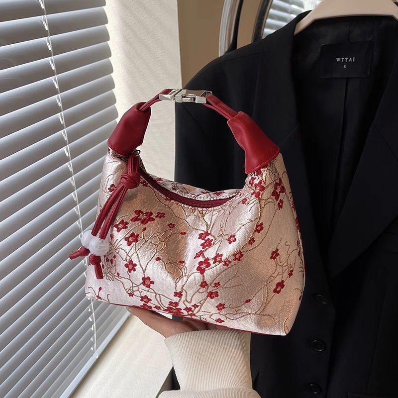 Tas Selempang Merah Gaya Cina Baru Tas Tangan Bordir Gaya Cina Tas Selempang