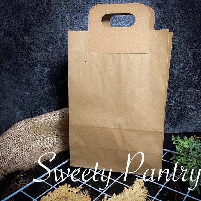 

Pbsh3020 - Paper Bag /Kantong Kertas Roti Kue Dengan Pegangan- 100 Pcs Kualitas Terbaik Harga Termurah