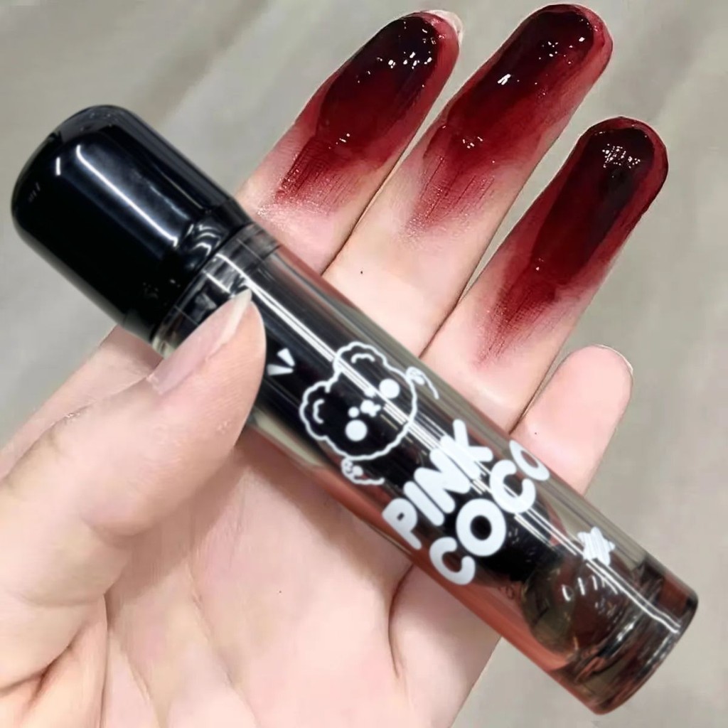Warna merah darah gelap berkualitas tinggi Lip Gloss Melembapkan Lip Gloss Pembentuk Film Melembapka