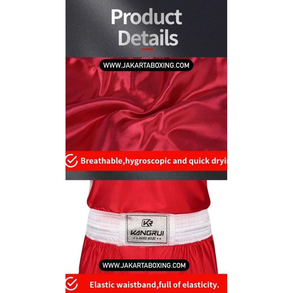 TERBARU Baju Tanding Tinju Kangrui / boxing Amateur uniform celana tinju short