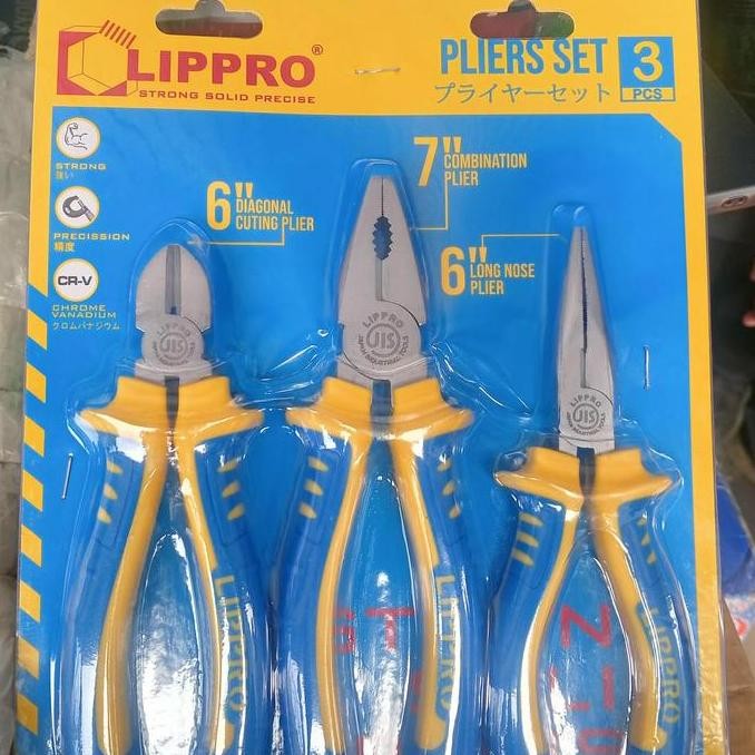 LIPPRO TANG SET ISI 3 PCS TANG KOMBINASI POTONG LANCIP SET LIPPRO JIS