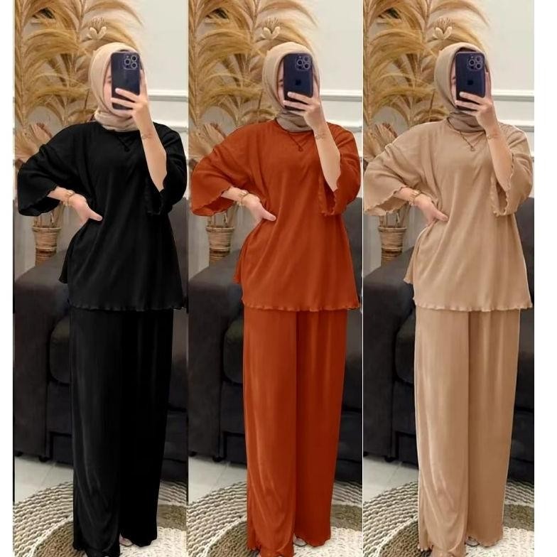 Racun Shopee Rt-69 Set Knit Rib Premium /One Set Wanita Kekinian /Setelan Wanita Kekinian /Setelan C