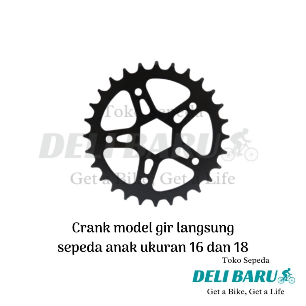 Promo Xtra Hj-43 Crank Set Engkol Gir Langsung 12 16 18 Sepeda Anak Berkualitas Uj-53