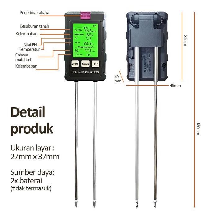 TOOLBOX PENGANALISIS TANAH DIGITAL/PENGUJI PENGUKUR PH TANAH/PENGUKUR KELEMBAPAN TANAH/PENGUJI TANAH