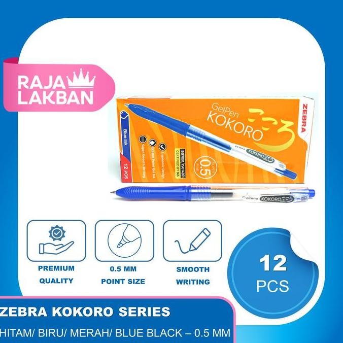 

Pulpen Gel ZEBRA KOKORO 0.5 mm Warna Warni - LUSIN