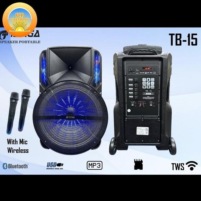 Speaker Portable Wireless TARGA 15 M Aktif 15 Inch Bluetooth Usb ORI