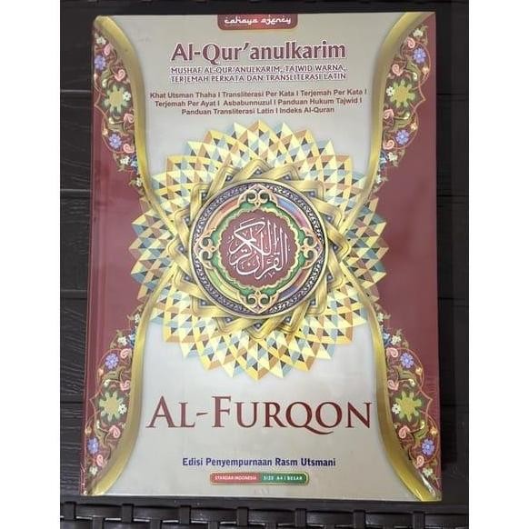 Al Quran Al Furqon Ukuran A4, Al Quran Mushaf Tajwid Warna & Terjemah