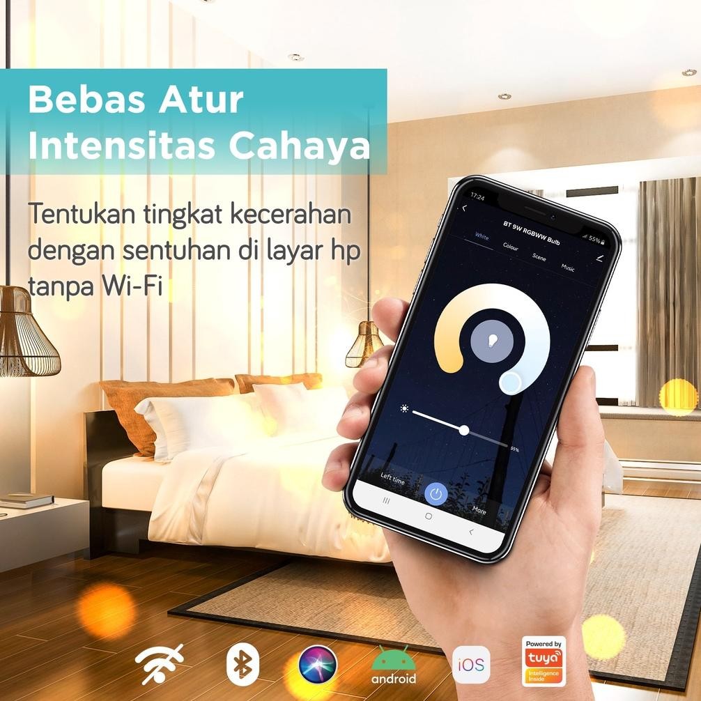 Bardi Smart Led Bluetooth 9W Rgbww Bulb - Lampu Tidur Terbaik