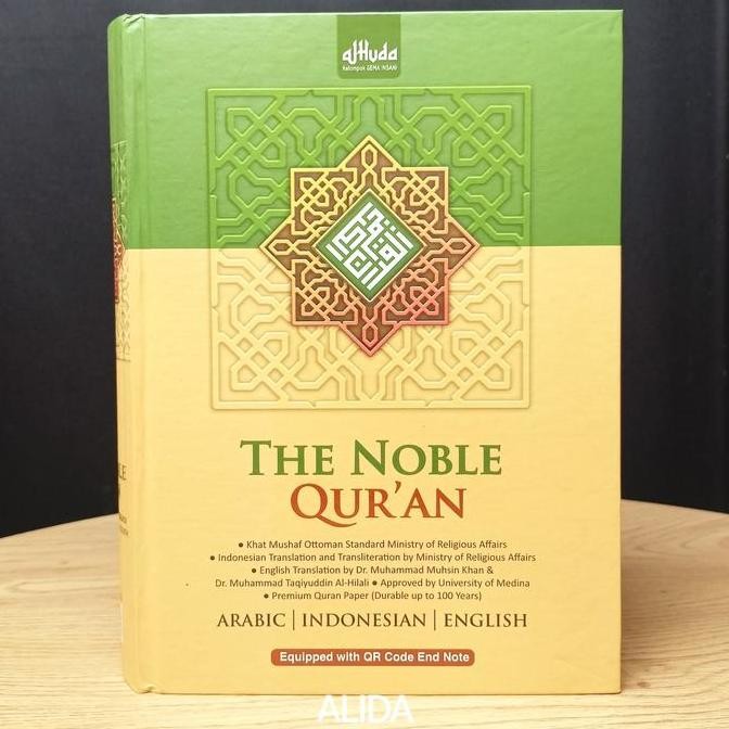 The Noble Quran - Alquran 3 bahasa Arab Indonesia Inggris plus Latin A5 Al-Quran Alhuda