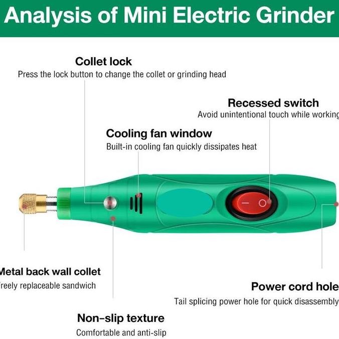 

Bor Mini 12V DC 15000 RPM Mini Drill Electric Engraver Grinder Gerinda Electrik Listrik / Alat Ukir Kayu /Alat Amplas / Alat Pemotong Karton