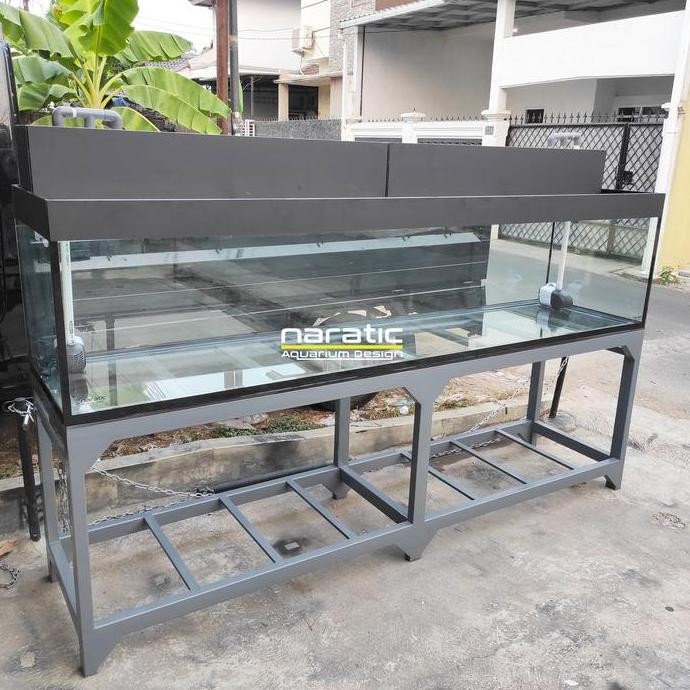 TERBARU - Aquarium 250x70x70 12mm & rak holo 4x6 fullset