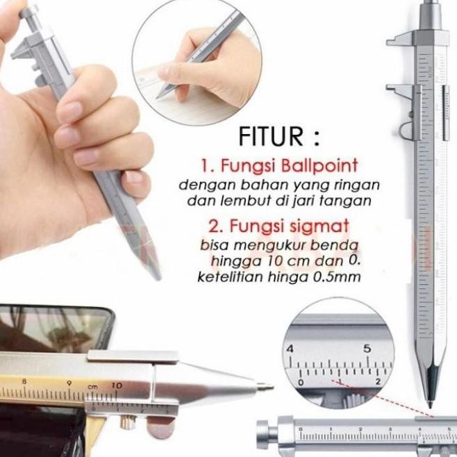 

PULPEN BALLPOINT JANGKA SORONG SIGMAT MULTIFUNGSI SCALE RULE