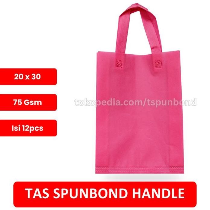 

Terlaris Goodie Bag Spunbond Handle 20X30 Lusinan / Tas Belanja Murah (Pink)