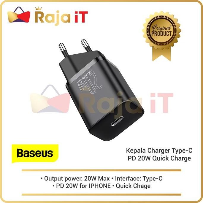 Baseus Kepala Charger Type-C PD Baseus 20W Quick Charge IPHONE 12